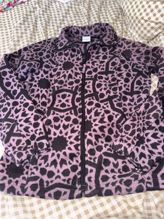 Columbia Jackets & Blazers - Columbia Purple and Black Patterned Teddy Fleece Jacket